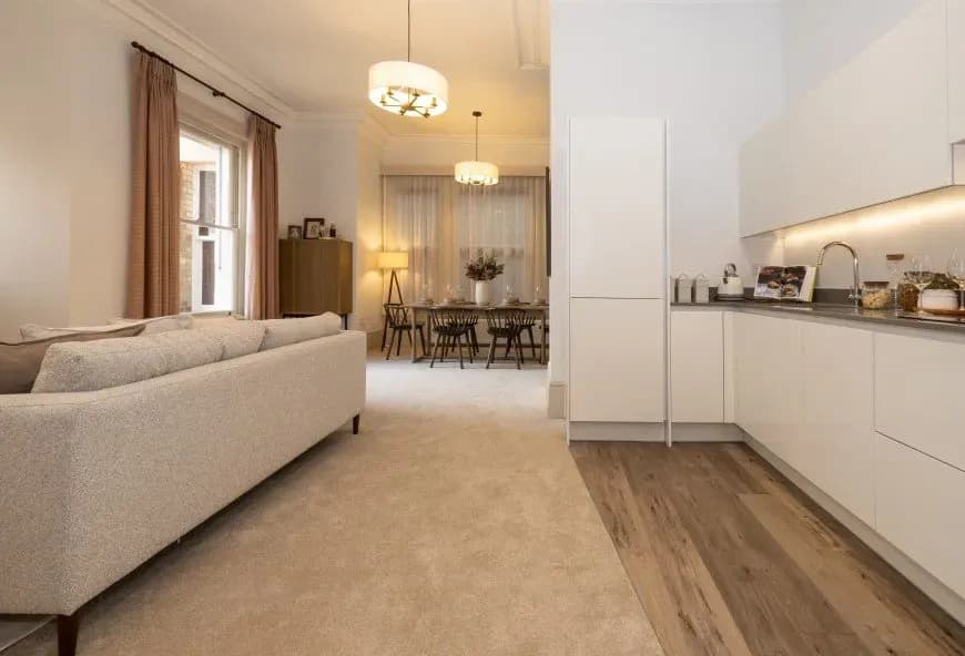 Living and dining room at Mount Battenhall