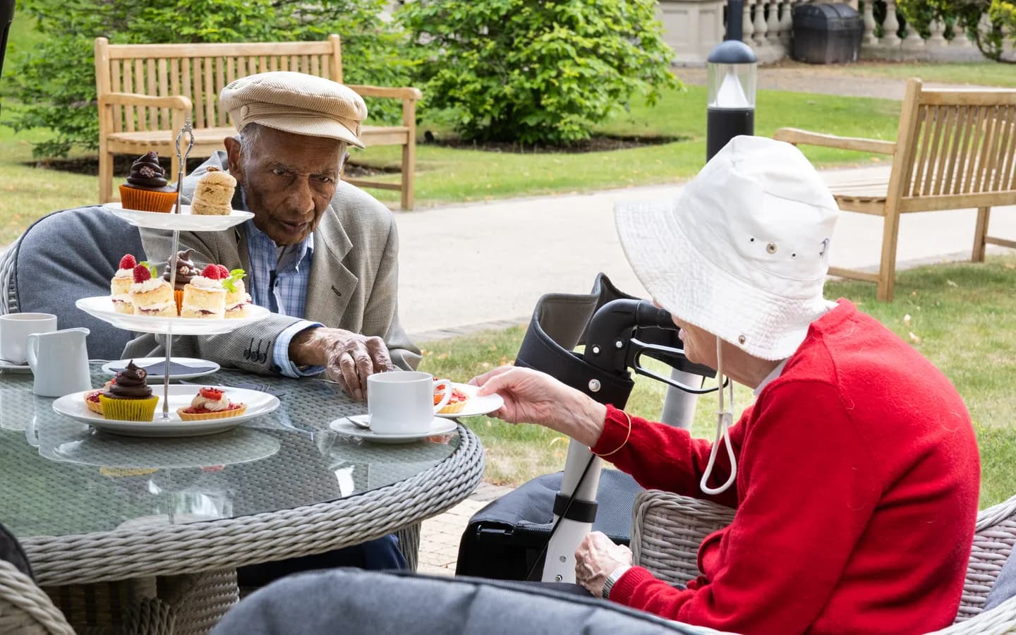 People enjoying afternoon tea 
