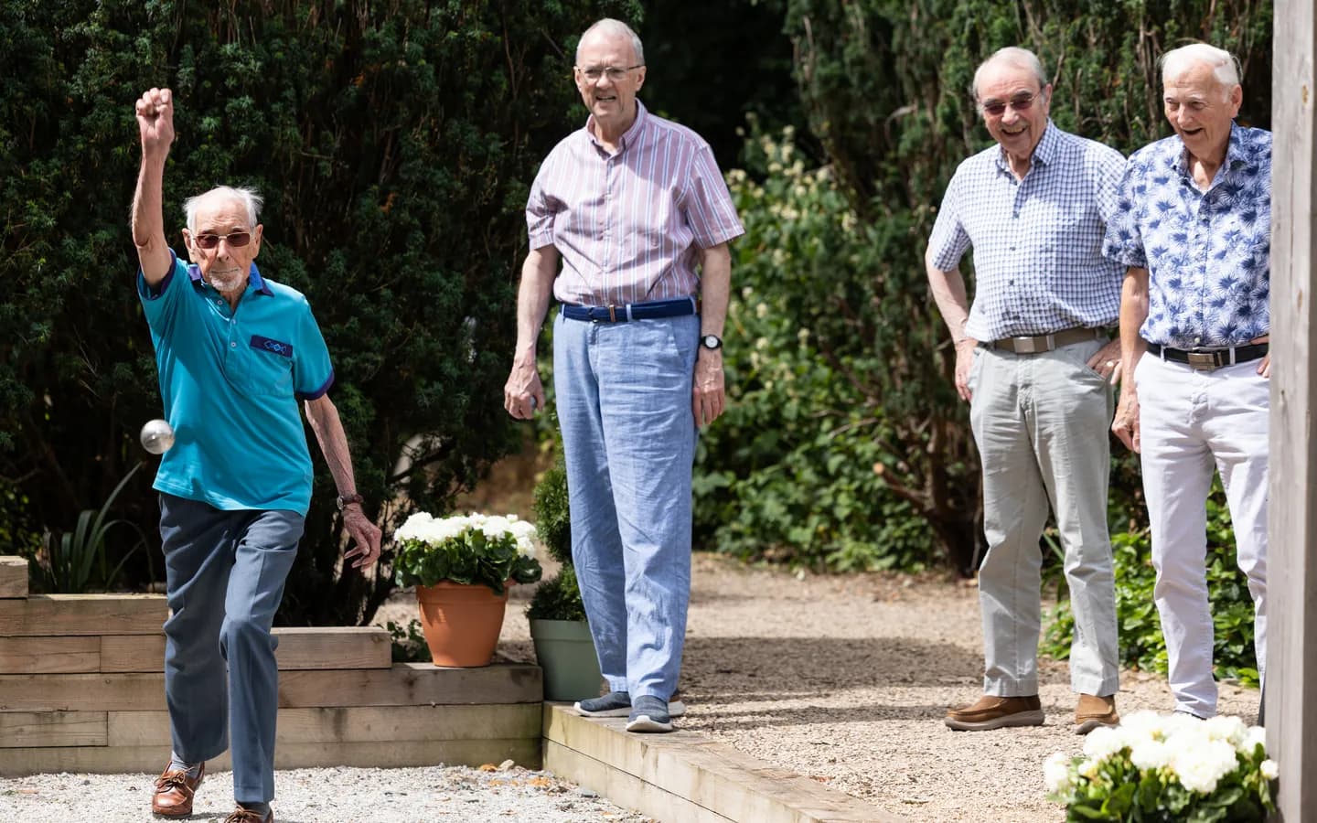 Men playing a game at Mount Battenhall