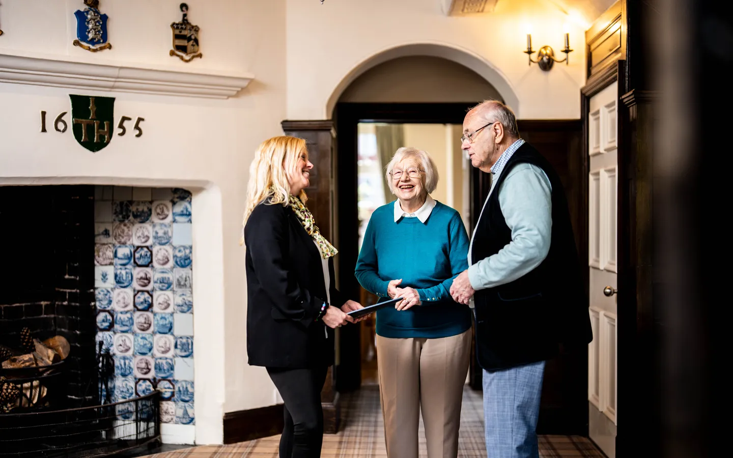 Visitors taking a tour of Boughton Hall