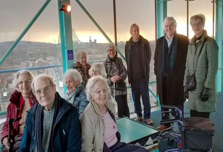 Residents on a museum trip