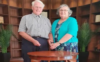 A couple holding hands 