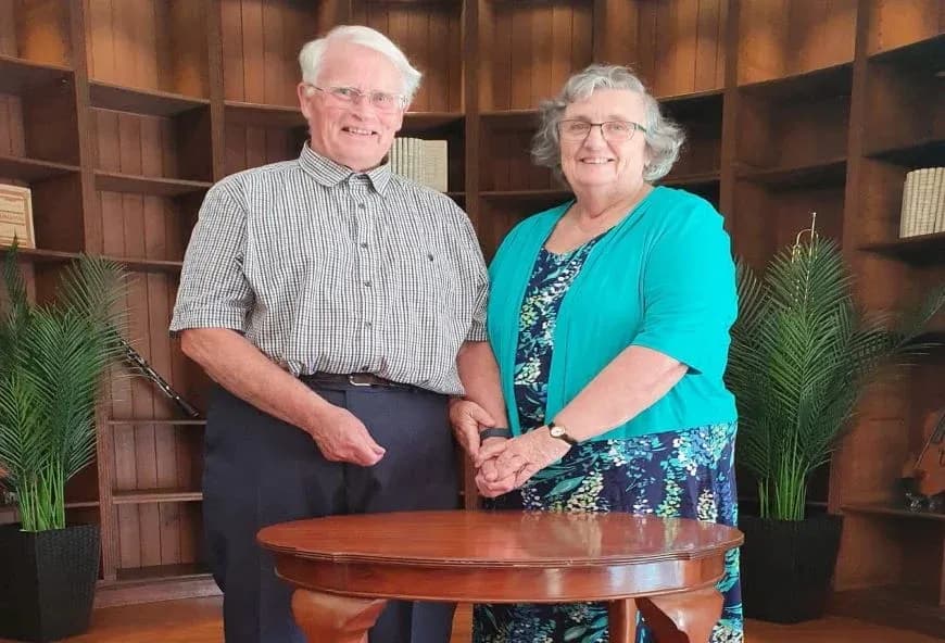 A couple holding hands 