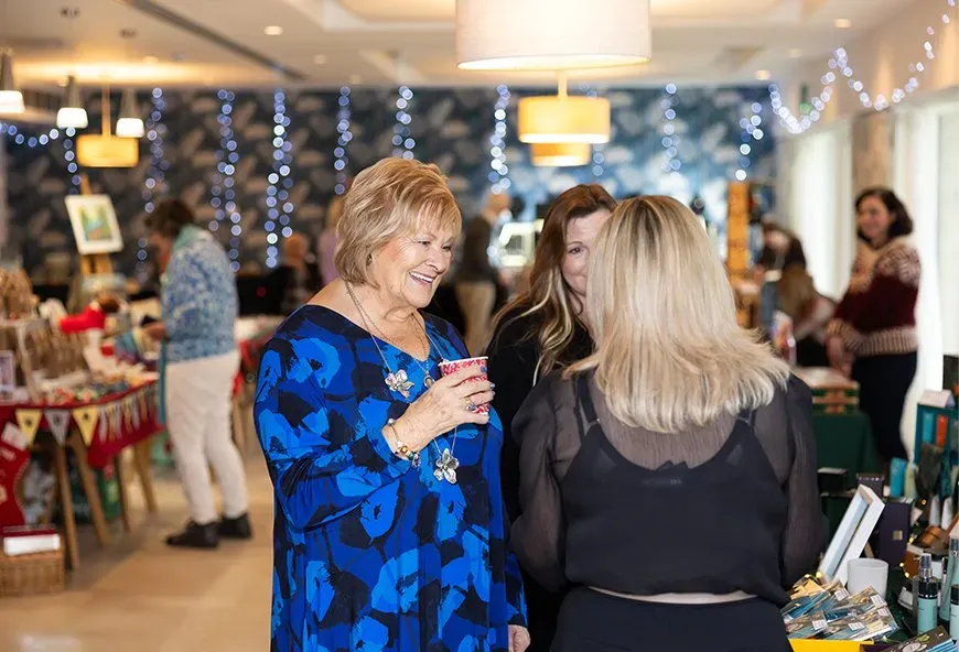Ladies chatting at the Christmas market