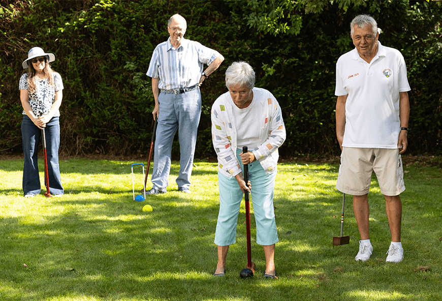 People playing croquet at Mount Battenhall