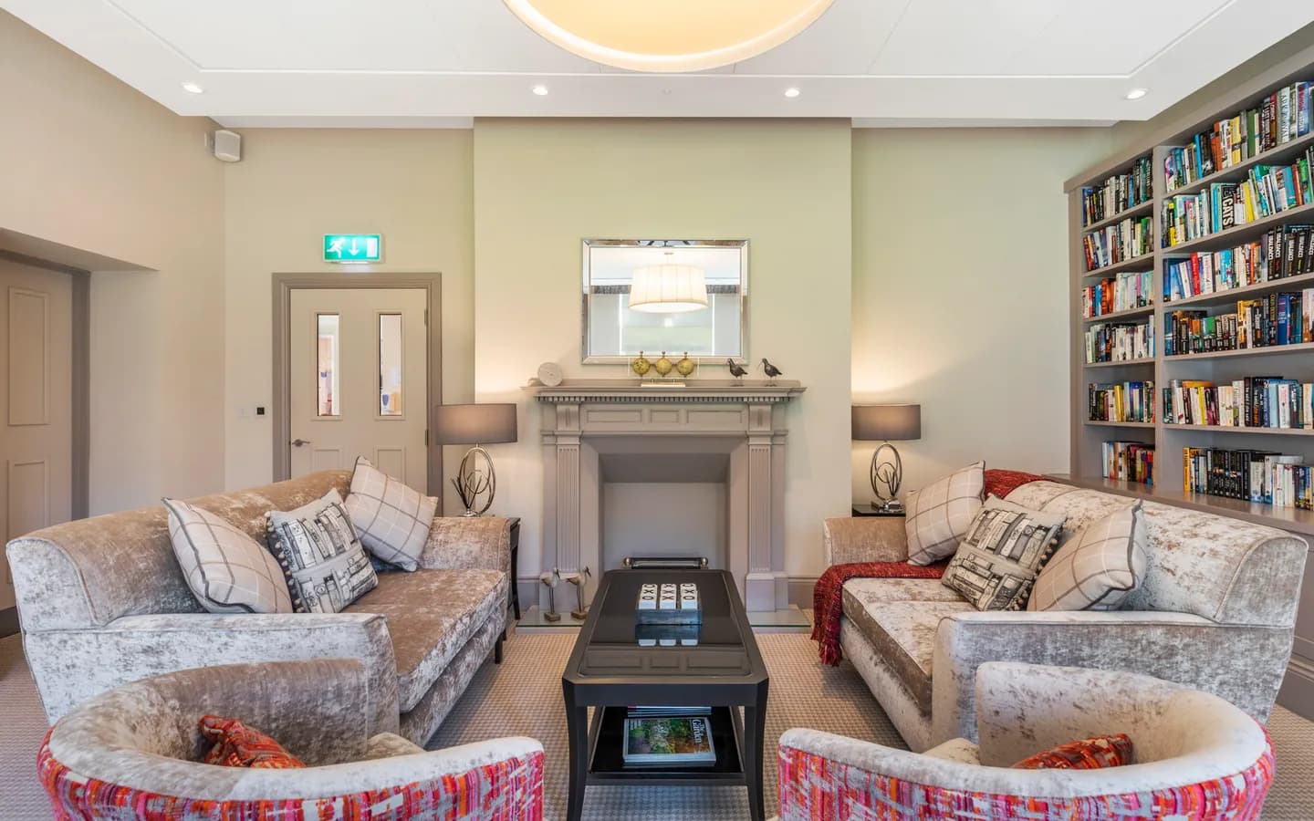 Two sofas with a coffee table