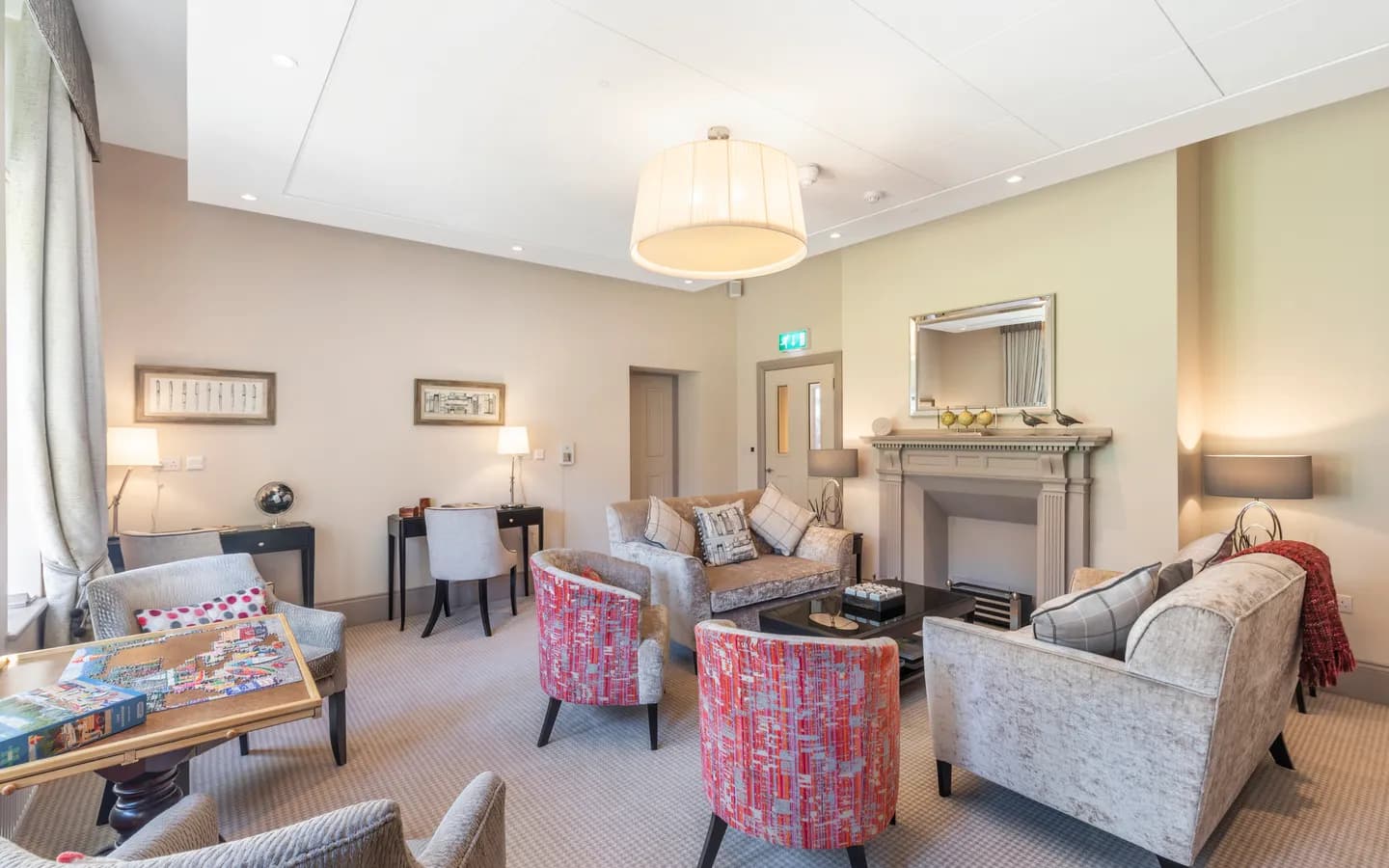 Fire place with sofas
