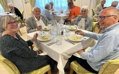 People enjoying a meal