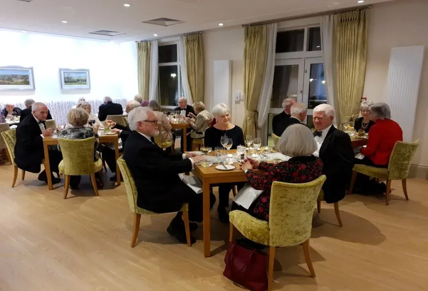 Residents sat in black tie