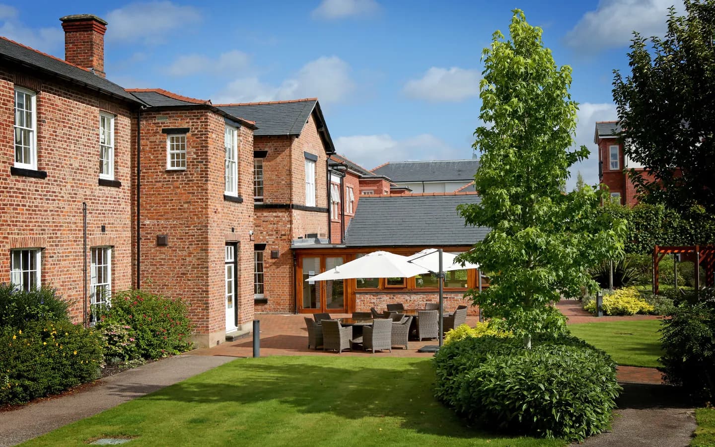 Boughton Hall gardens and terrace