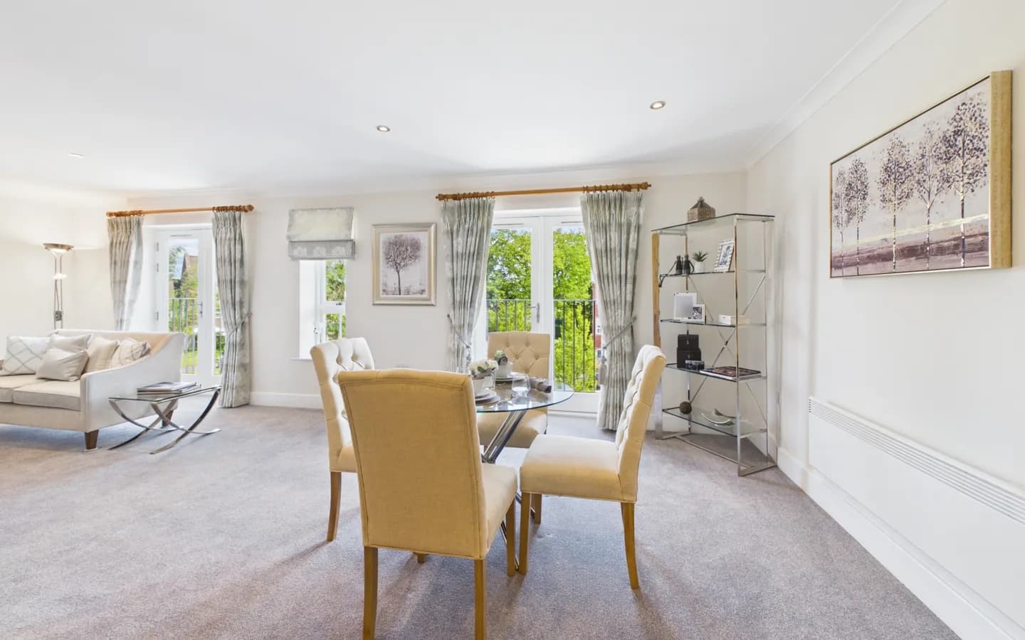 Living/dining area in Apartment 65, Boughton Hall
