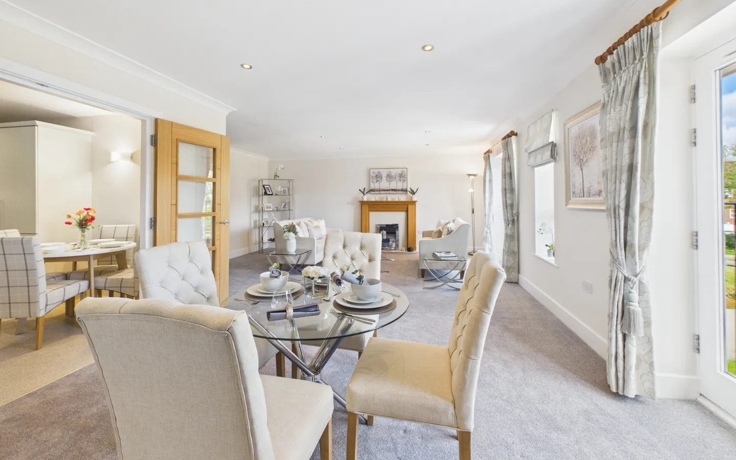 Living/dining area in Apartment 65, Boughton Hall
