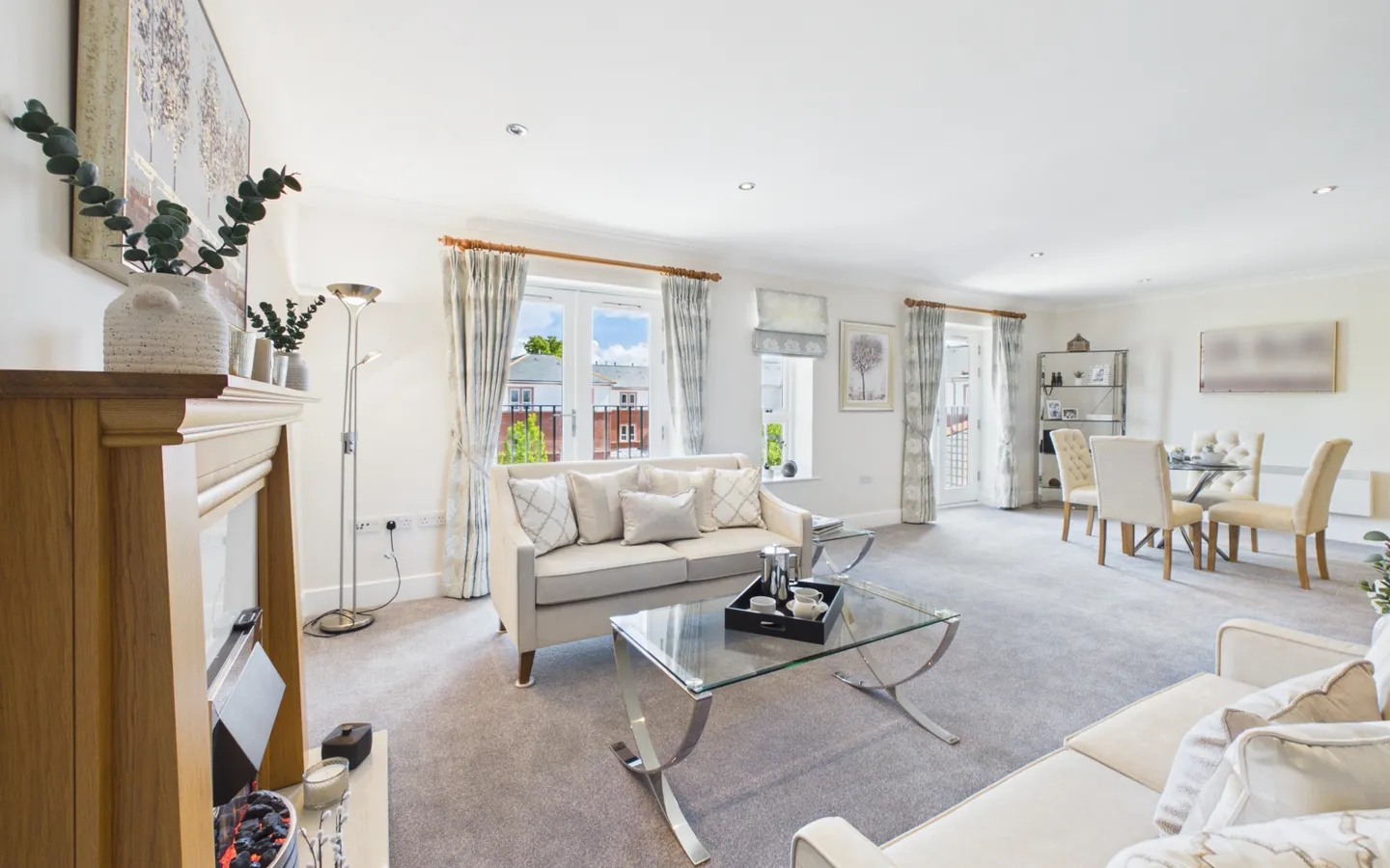 Living/dining area in Apartment 65, Boughton Hall