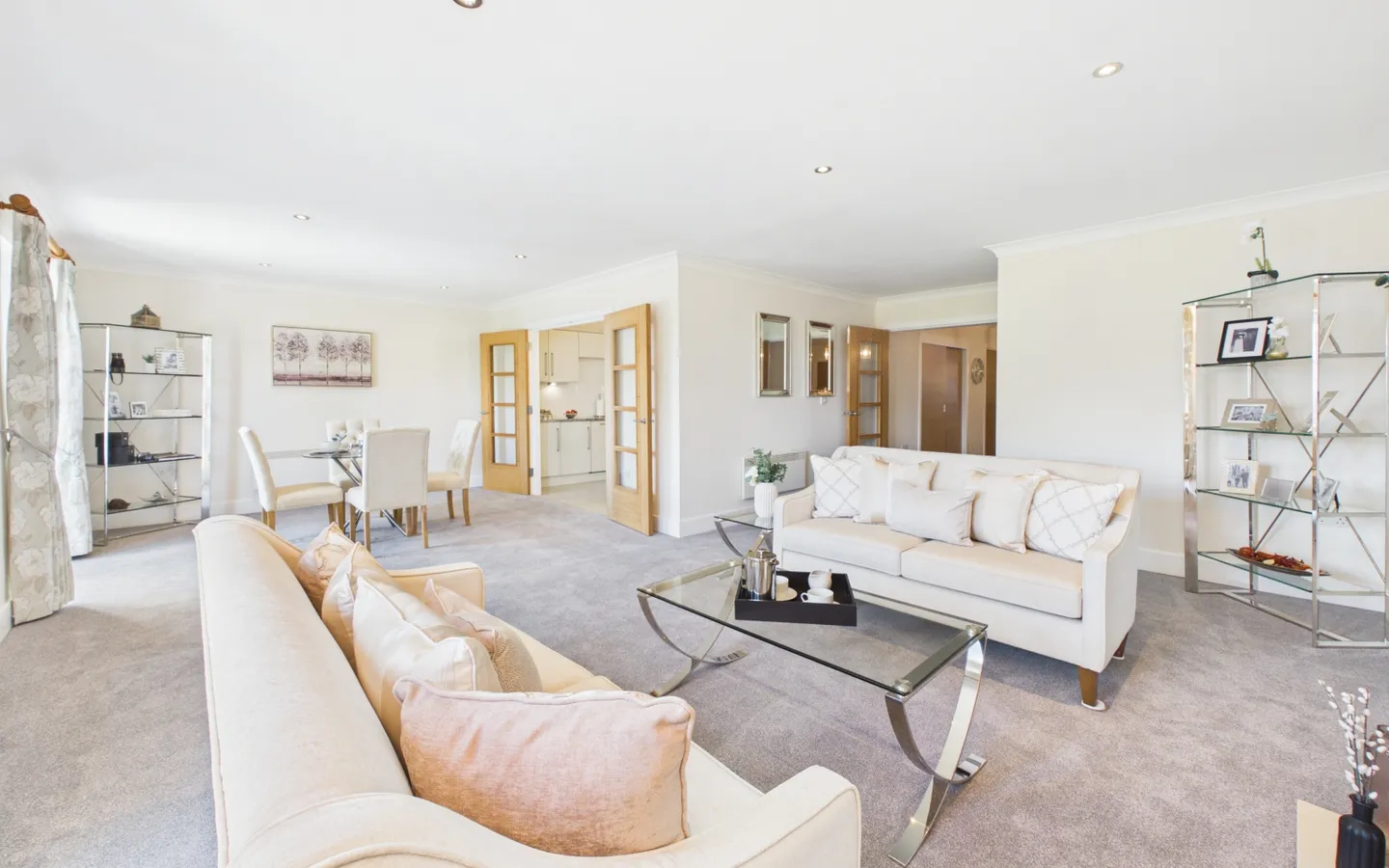 Living/dining area in Apartment 65, Boughton Hall