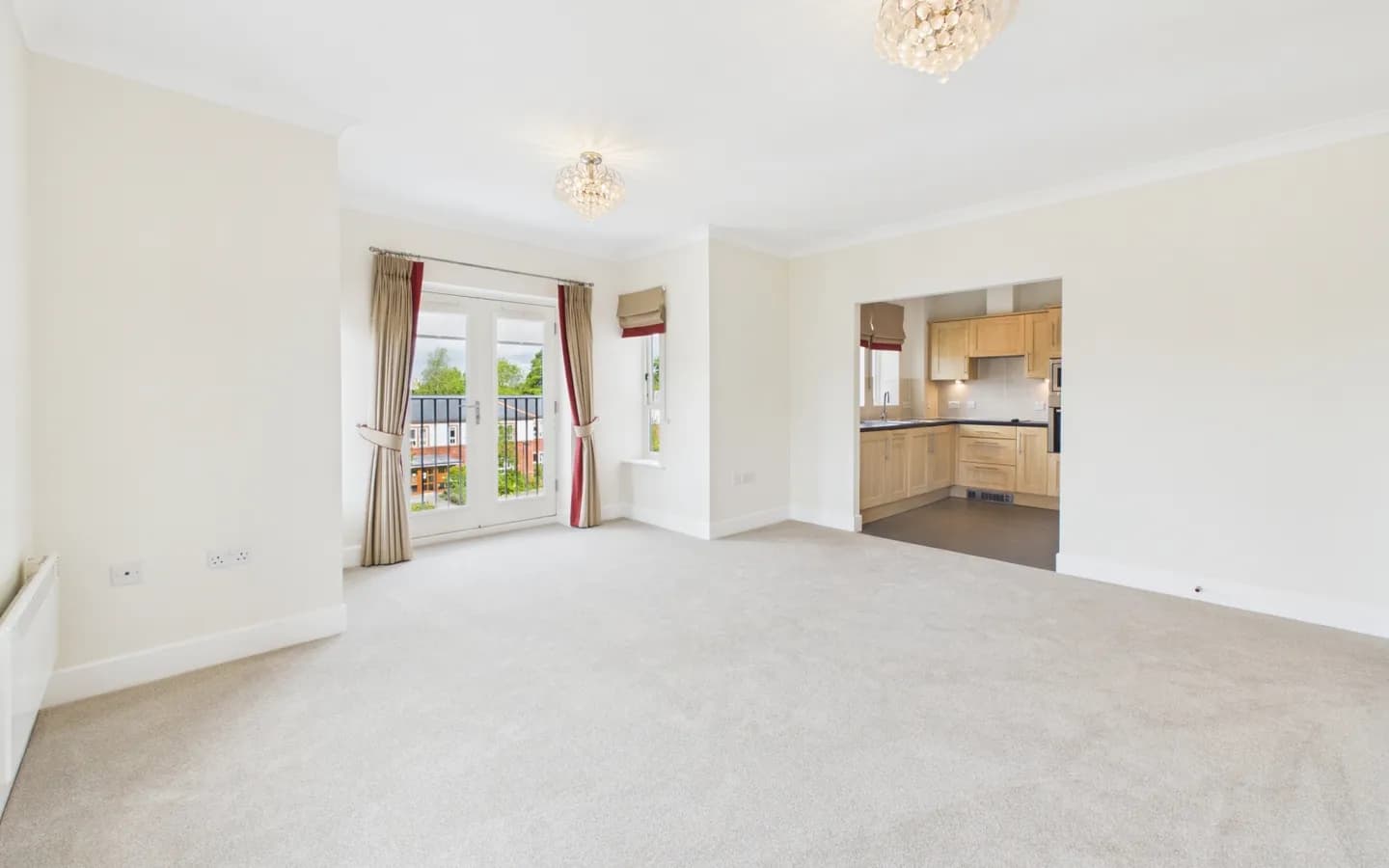 Apartment 34 Boughton Hall, open plan living dining area