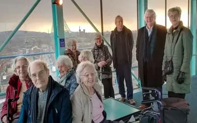 Residents on a museum trip