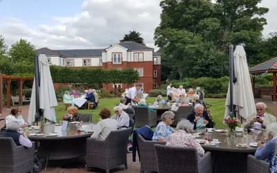 Charity afternoon tea event in the garden