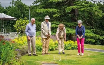 Residents playing croquette