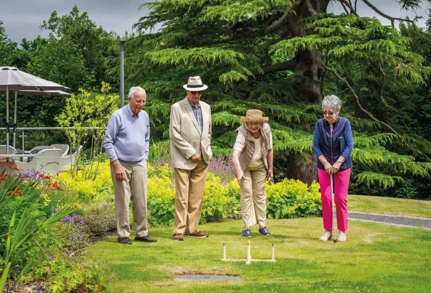 Residents playing croquette