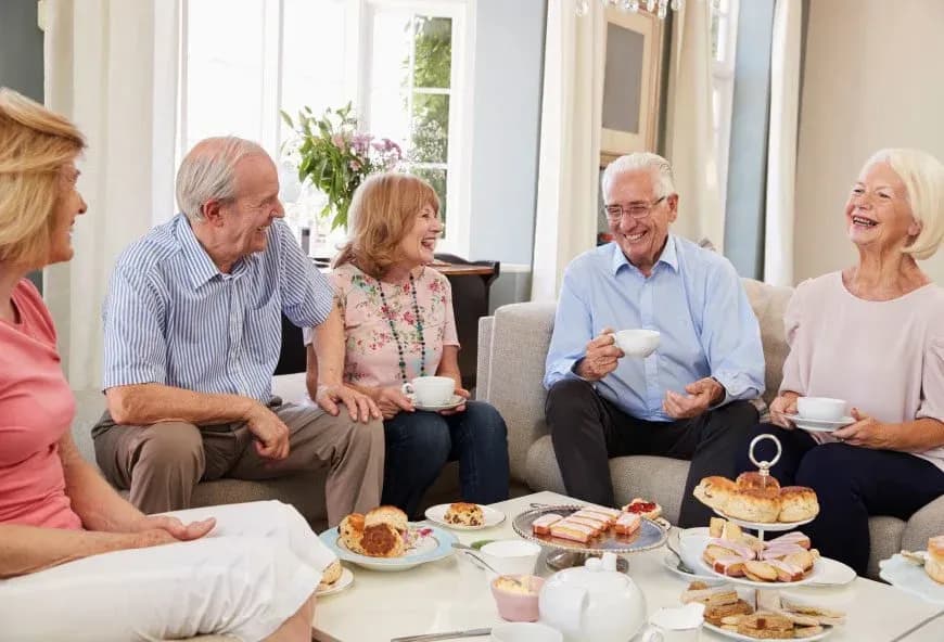 People enjoying an afternoon tea