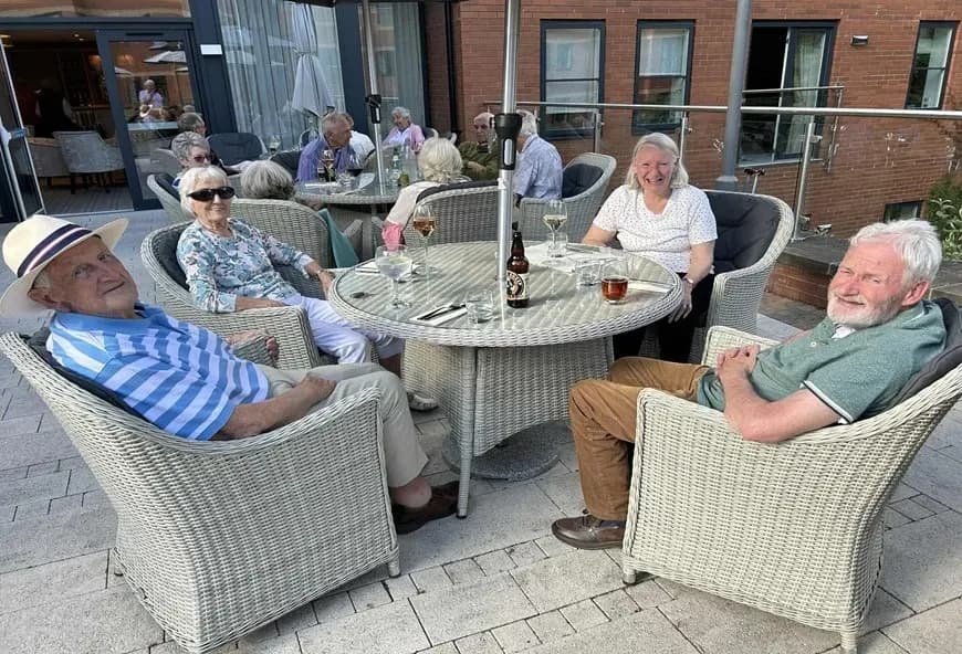 Paella night sat outside