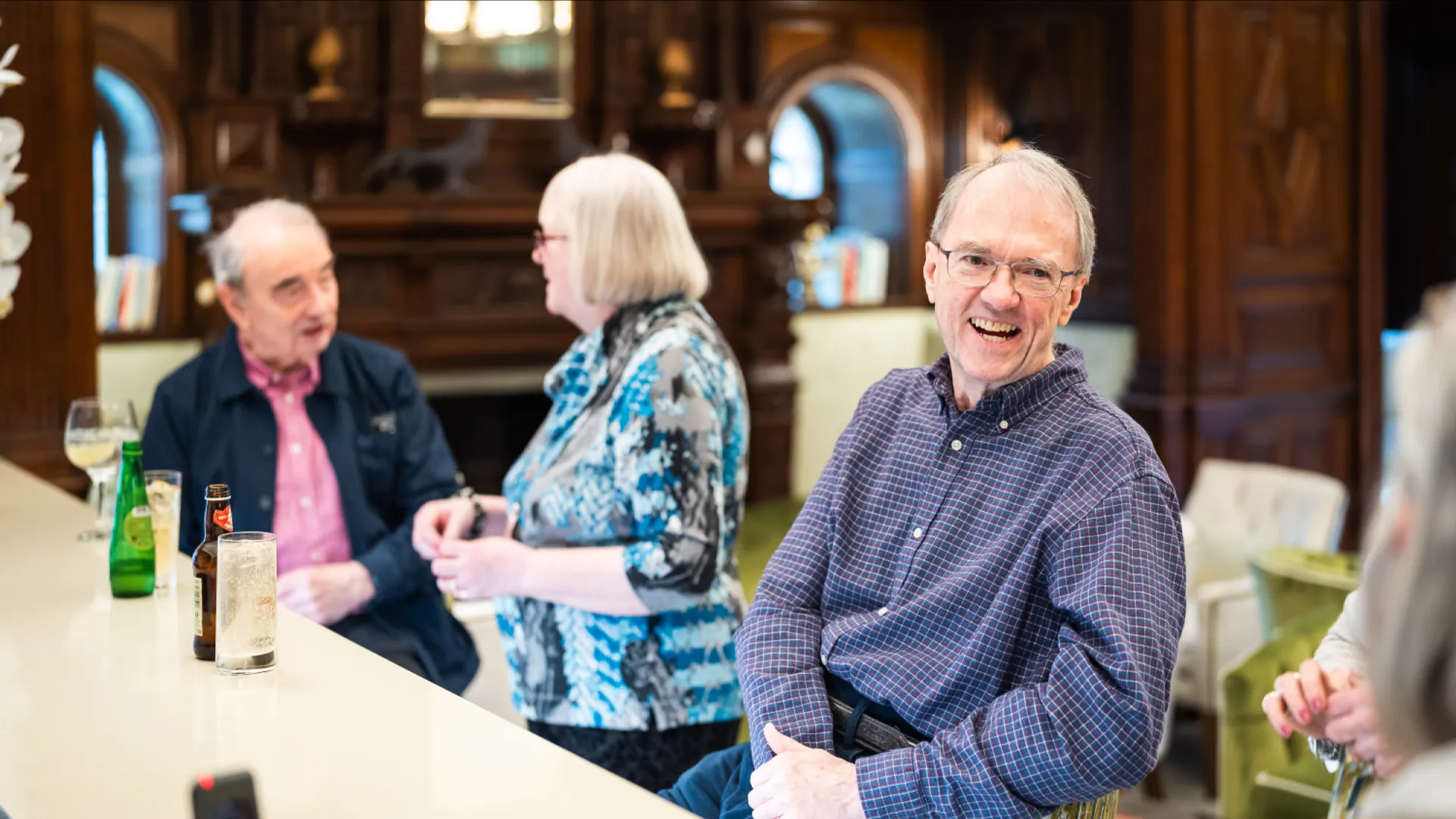 Residents sat in the bar at Mount Battenhall