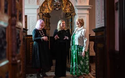 Staff showing guests around Mount Battenhall